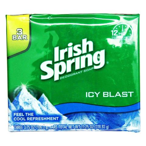 Irish Spring Icy Blast Deodorant Soap Bar 3 pcs x 106.3 g