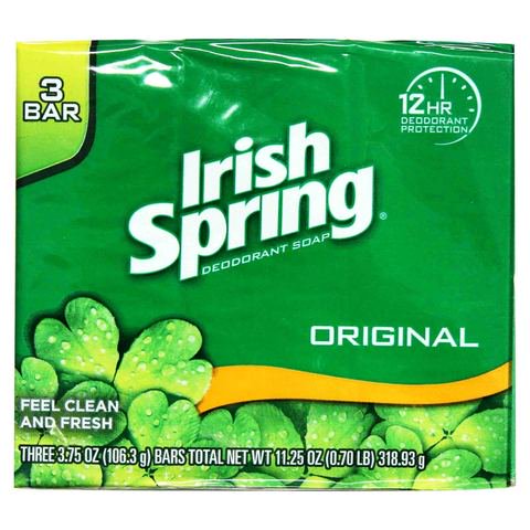 Irish Spring Deodorant Soap - Original 3 pcs x 106.3 g