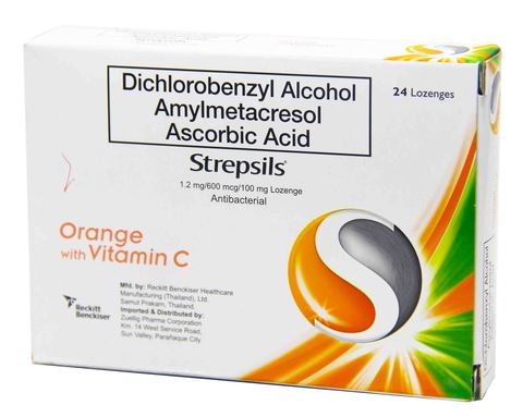 Strepsils Blister Pack Throat Lozenges - Orange 24 pcs /pack