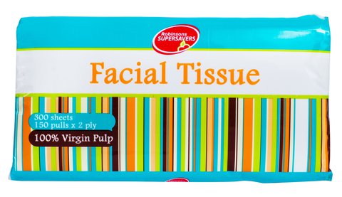 Supersavers Facial Tissue 2 ply 300 sheets /roll