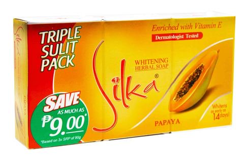Silka Bar Soap Papaya 3 pcs x 90 g