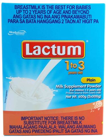 Lactum 1 + 3 Milk Supplement Powder Plain 600 g