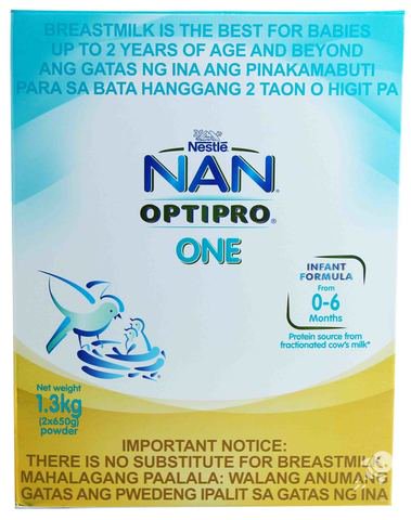 NAN Optipro One Infant Formula Powdered Milk Drink (From 0-6 Months) 1.3 kg