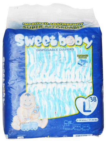 Sweet Baby Baby Diapers - Large 38 pcs /pack