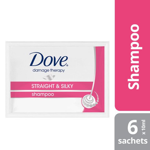 Dove Shampoo Straight &amp; Silky 10 ml x 6 pcs