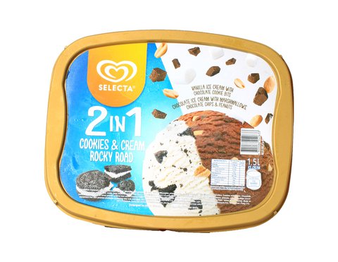 Selecta Cookies &amp; Cream Rocky Road Ice Cream 1.5 l