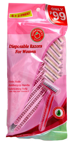 Supersavers Disposable Razors Ladies 8 pcs / pack