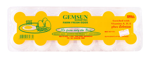 Gemsun Fresh Eggs Small 12 pcs /tray
