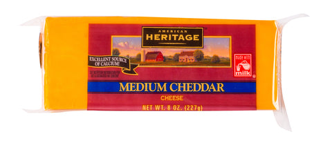 American Heritage Medium Cheddar Block 8 oz