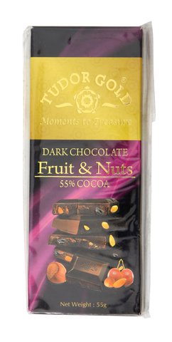 Tudor Gold Fruit &amp; Nuts Chocolate 55% Cocoa 55 g