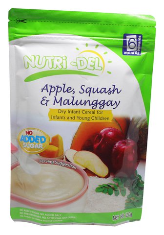 Nutri-Del Dry Infant Cereal - Apple, Squash &amp; Malunggay (6 Months Onwards) 120 g