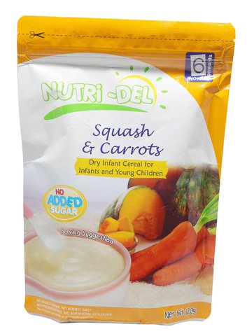 Nutri-Del Dry Infant Cereal - Squash &amp; Carrots 120 g