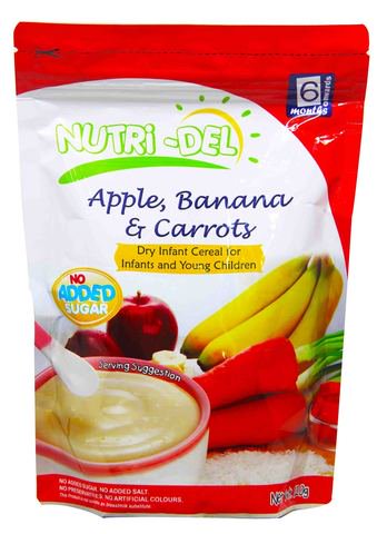 Nutri-Del Apple Banana Carrots Infant Cereal 120 g