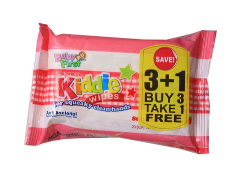 Baby First Wipes Strawberry 3+1 3+1 packs x 20 sheets