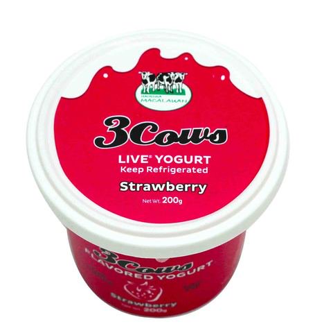 3 Cows Live Yogurt Strawberry 200 g
