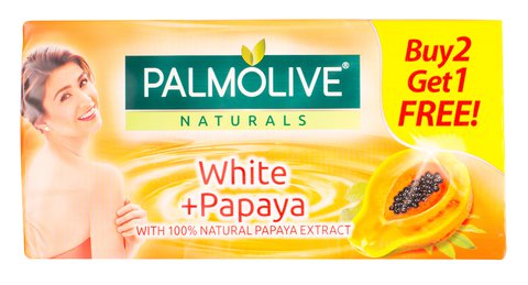 Palmolive Bar Soap White + Papaya Buy 2 Get 1 Free 115 g (3 pcs)