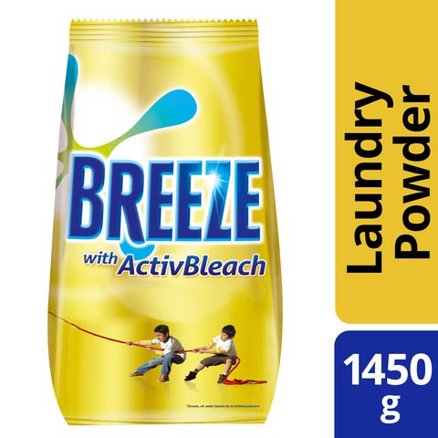 Breeze Laundry Detergent Powder Active Bleach Pouch 1.45 kg