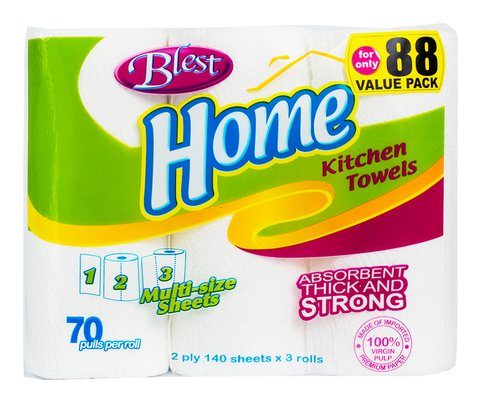 Blest Kitchen Towel 140 sheets x 3 rolls