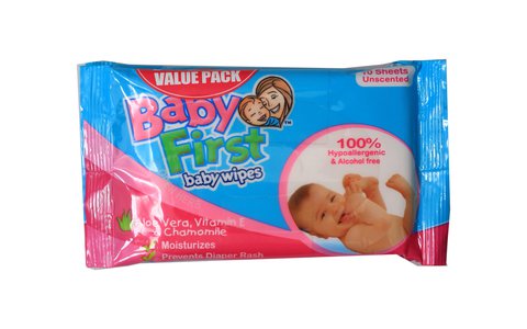 Baby First Baby Wipes Unscented 3 pcs (10 sheets /pack)