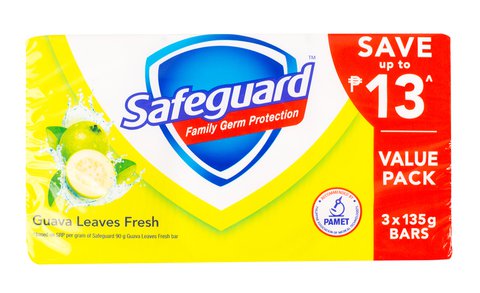 Safeguard Body Soap Guava Leaves Fresh Value Pack 3 pcs /pack