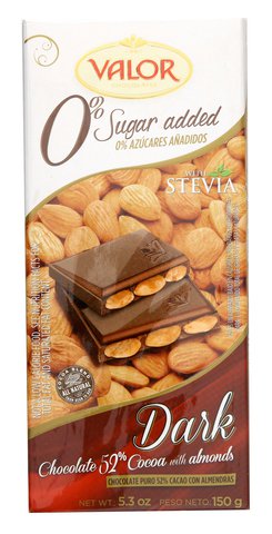 Valor Chocolate 52% Cocoa With Dark Almond 150 g