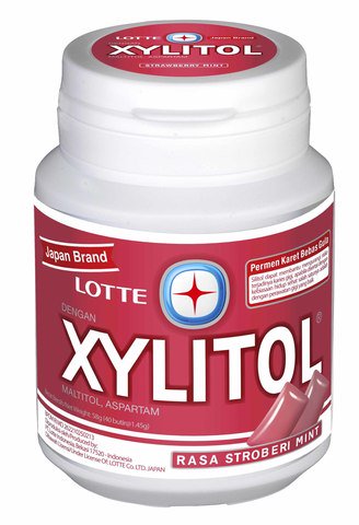 Lotte Xylitol Strawberry Bottle 58 g