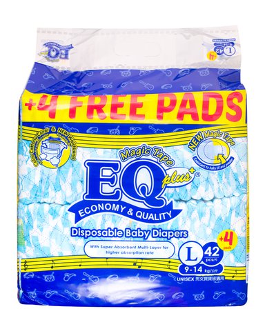 EQ Jumbo Pack Diapers - Large 42 pcs /pack