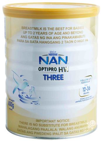 NAN Optipro HW Three Follow-Up Formula Powdered Milk Drink (From 12-36 Months) 800 g