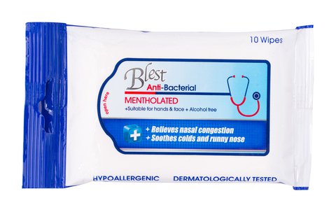Blest Anti-Bacterial Handwipes Mentholated 10 wipes /pack