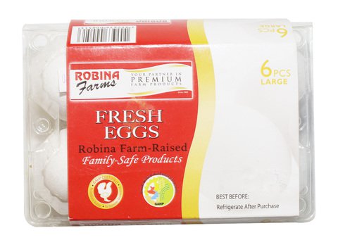 Robina Farms Fresh Egg Medium 6 pcs /tray