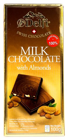 Delfi Swiss Milk Choco Almond 100 g