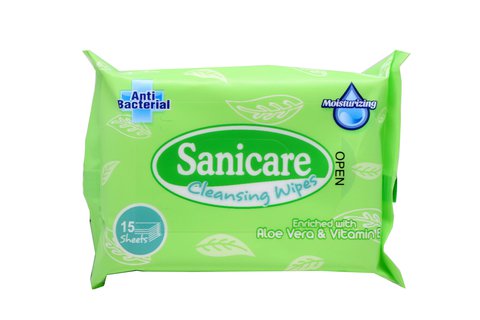 Sanicare Cleansing Wipes 15 sheets /pack