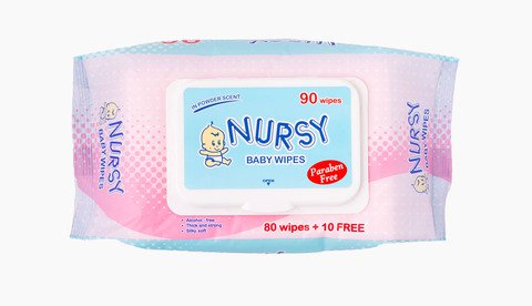 Nursy Baby Wipes Powder Scent 90 sheets /pack