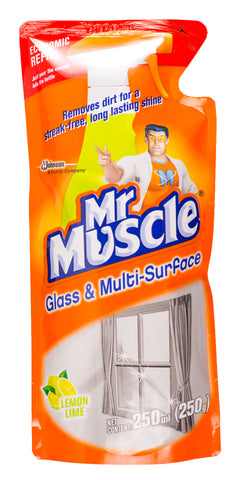 Mr Muscle Glass &amp; Multi-Surface Cleaner Refill - Lemon Lime 250 ml