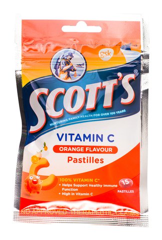 Scott's Chewy Pastilles - Vitamin C Orange Flavour 15 pcs /pack
