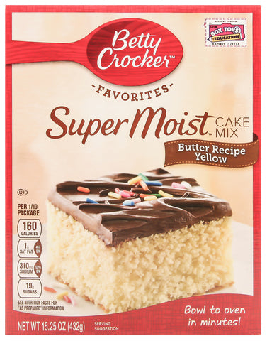 Betty Crocker Super Moist Cake Butter Recipe Yellow 15 oz