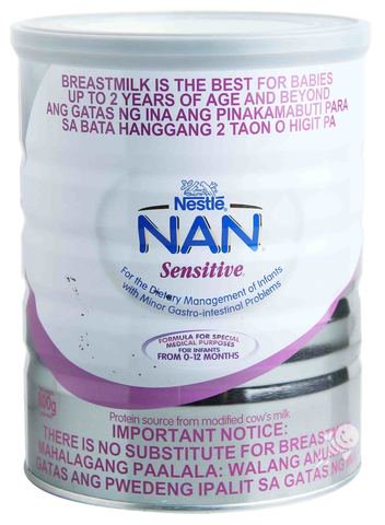 NAN Sensitive Powdered Milk Drink Infant Formula (From 0-12 Months) 800 g
