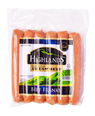 Highlands Beef Franks Made With Angus Beef 500 g