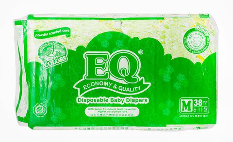 EQ Colors Disposable Baby Diapers Big Pack - Medium 38 pcs /pack