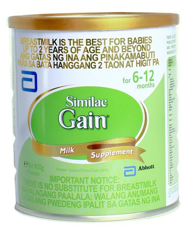 Similac Gain Milk Supplement Baby Formula (For 6-12 Months) 400 g