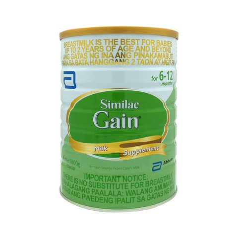 Similac Gain Milk Supplement Baby Formula (For 6-12 Months) 1.8 kg