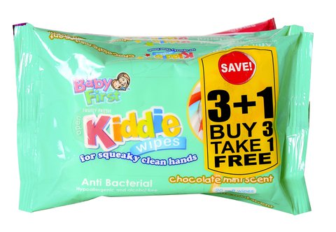 Baby First Wipes Chocolate Mint Mix Berries 3 + 1 3+1 packs x 20 sheets