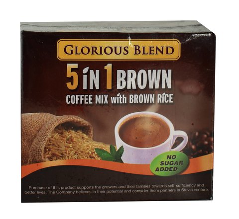 Glorious Blend 5 in 1 Brown Coffee Mix With Brown Rice 15 g (10 pcs) /pack