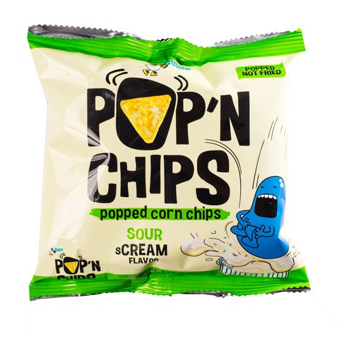 Pop 'N Chips Sour &amp; Cream Popped Corn Chips 32 g