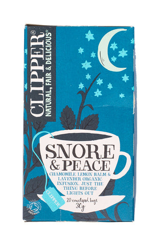 Clipper Snore &amp; Peace - Chamomile, Lemon Balm &amp; Lavender Organic Infusion Tea 20 pcs /pack (30 g)