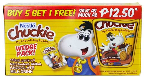 Chuckie Chocolate Milk Drink 660 ml (5+1 packs)