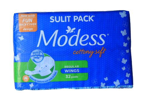 Modess Regular Cottony Soft With Wings Sanitary Napkins 32 pcs /pack