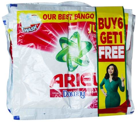Ariel Detergent with Downy Parfum Passion 6+1 packs (66 g /pack)