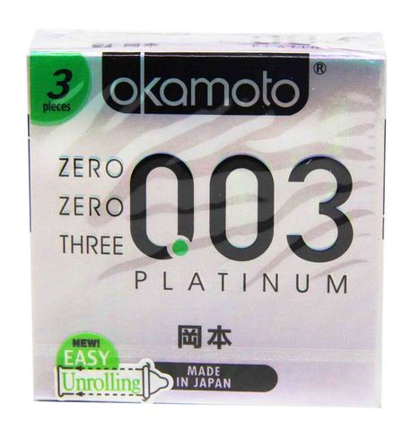 Okamoto Platinum 0.03 Condom 3 pcs /pack