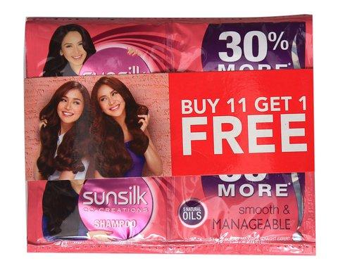 Sunsilk Shampoo Smooth &amp; Manageable 11 + 1 sachets